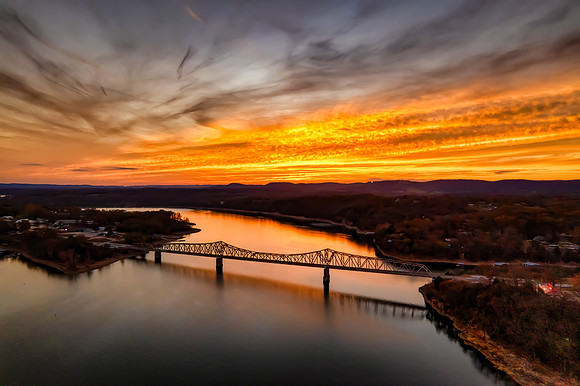 Sunet over Shell Knob Bridge