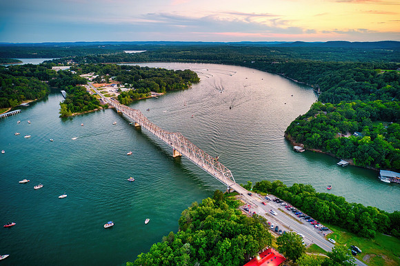 Gathering of Boats at the Shell Knob Bridge, 4th of July